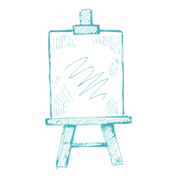 Easel depicting our Milwaukee Art Therapist Services